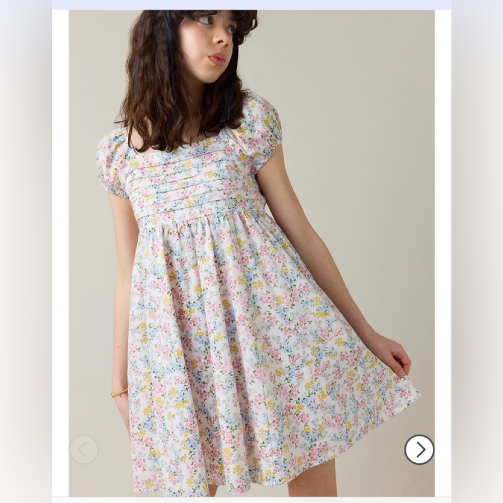 Francesca's Collections Pink and Blue Smocked Sundress